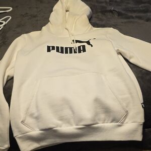 Puma White Sweatshirt Hoodie Athletic Wear